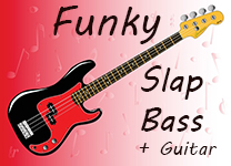 Funky slap bass and guitar loop
